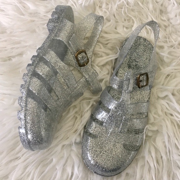 Silver glitter jelly sandal - Picture 6 of 8